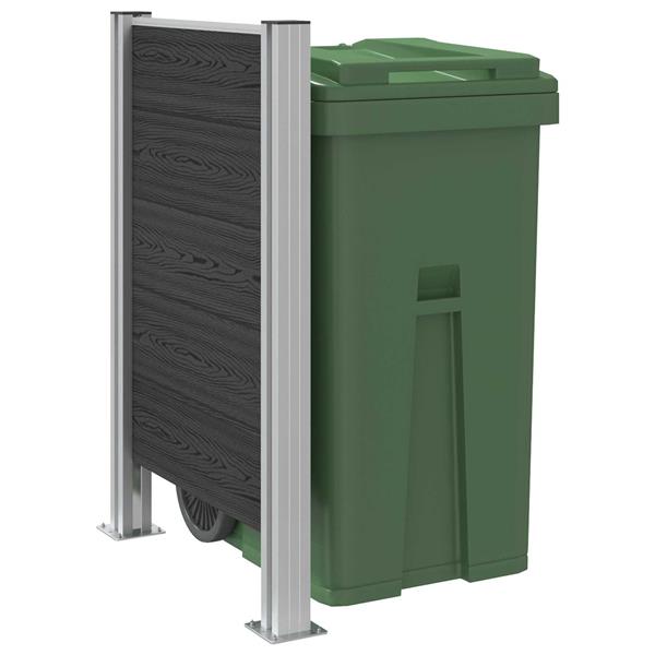 Grote foto vidaxl afvalbak schutting grijs 85 x 12 x 115 cm aluminium en wpc tuin en terras overige tuin en terras