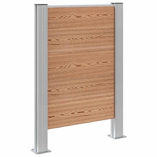 Grote foto vidaxl afvalbak schutting bruin 85 x 12 x 115 cm aluminium en wpc tuin en terras overige tuin en terras