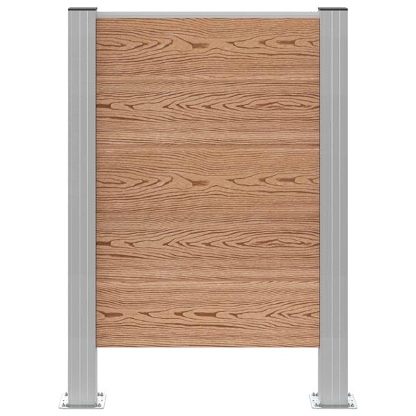 Grote foto vidaxl afvalbak schutting bruin 85 x 12 x 115 cm aluminium en wpc tuin en terras overige tuin en terras