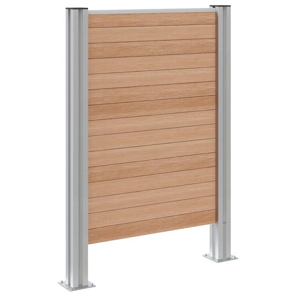 Grote foto vidaxl afvalbak schutting bruin 85 x 12 x 115 cm aluminium en wpc tuin en terras overige tuin en terras