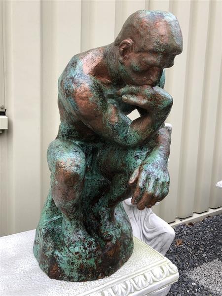 Grote foto sculptuur verkoperd gietijzeren beeld de denker geweldig mooi beeld tuin en terras tuindecoratie