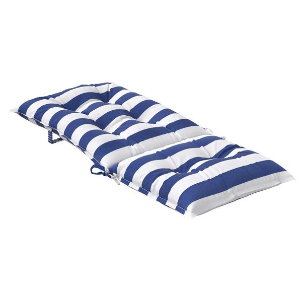 Grote foto vidaxl buiten kussen 2 pcs blauw en wit 120 x 50 x 7 cm stof huis en inrichting woningdecoratie