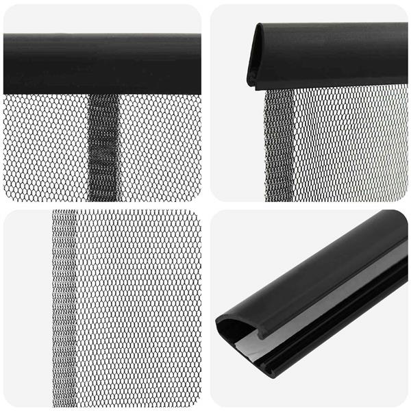 Grote foto vidaxl deurhor met muggengaas zwart 160 x 240 cm polyester doe het zelf en verbouw deuren en horren