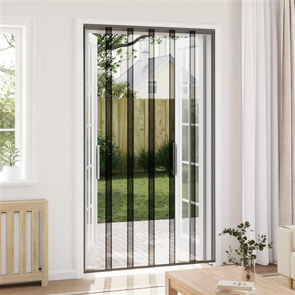 Grote foto vidaxl insect deurenscherm met gaaskleed zwart polyester doe het zelf en verbouw deuren en horren