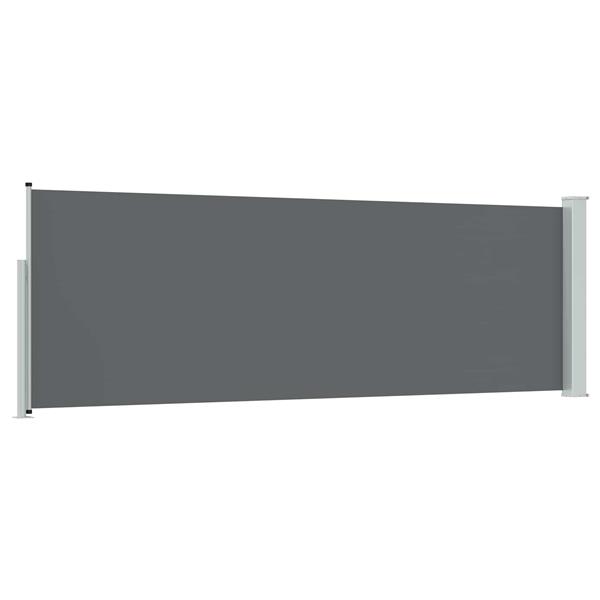 Grote foto vidaxl uittrekbaar zijscherm antracietkleurig 500 x 100 cm polyester tuin en terras overige tuin en terras