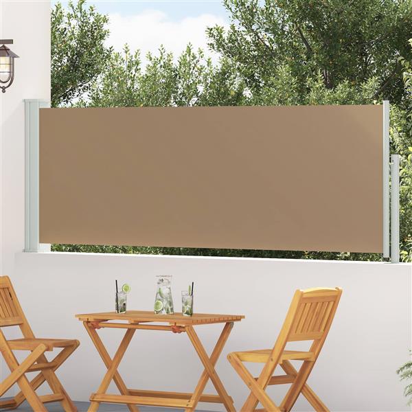 Grote foto vidaxl uittrekbaar zijscherm taupe 300 x 100 cm polyester tuin en terras overige tuin en terras