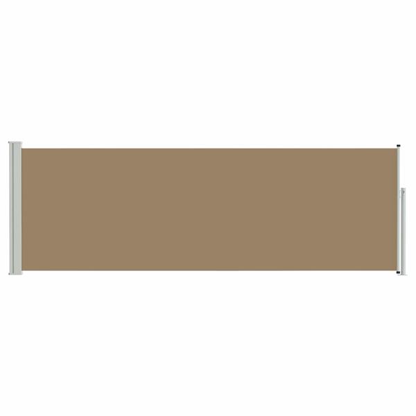 Grote foto vidaxl uittrekbaar zijscherm taupe 500 x 100 cm polyester tuin en terras overige tuin en terras