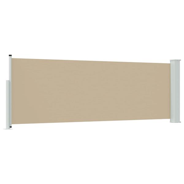 Grote foto vidaxl uittrekbaar zijscherm beige 300 x 100 cm polyester tuin en terras overige tuin en terras