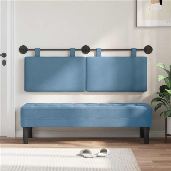 Grote foto vidaxl hangend hoofdbord katoen stof antiek en kunst stoelen en banken