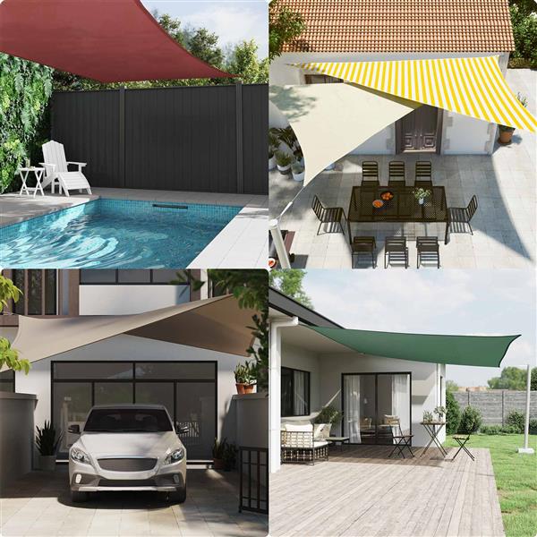 Grote foto vidaxl zonneschaduwzeil geel en wit 2 x 2 x 2 m 100 polyester oxford tuin en terras overige tuin en terras