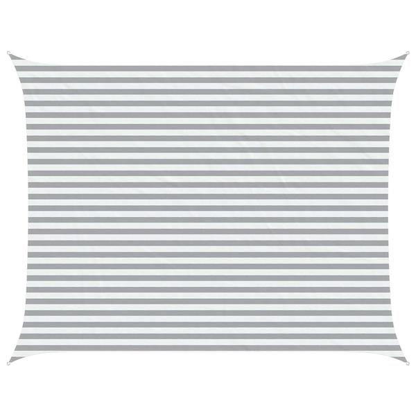 Grote foto vidaxl zonneschaduwzeil lichtgrijs en wit. 4 5 x 3 5 m tuin en terras overige tuin en terras