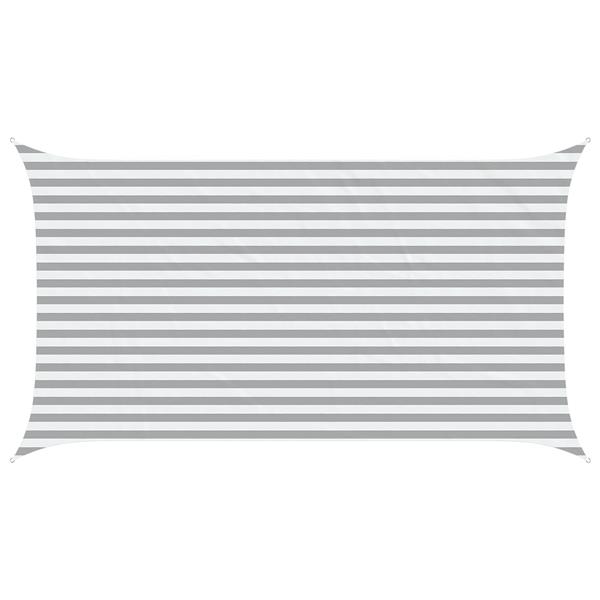 Grote foto vidaxl zonneschaduwzeil lichtgrijs en wit. 4 5 x 2 5 m tuin en terras overige tuin en terras