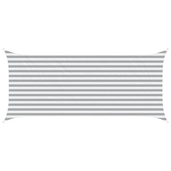 Grote foto vidaxl zonneschaduwzeil lichtgrijs en wit. 4 5 x 2 m tuin en terras overige tuin en terras