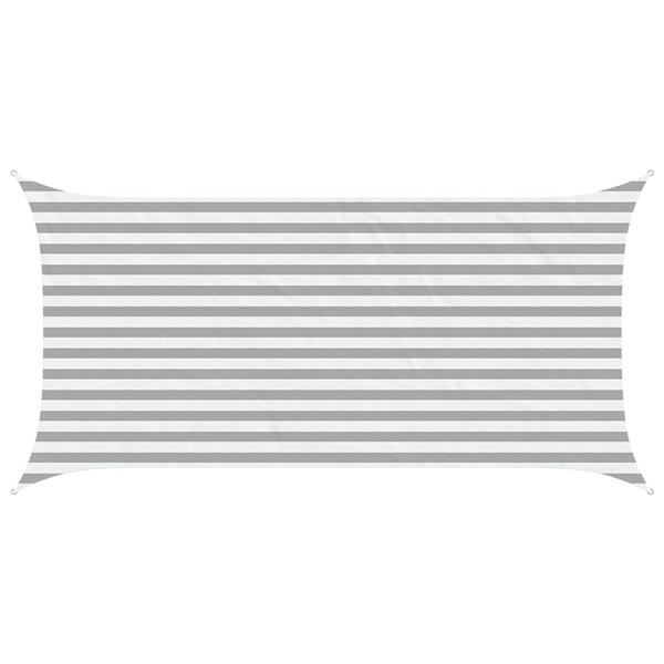 Grote foto vidaxl zonneschaduwzeil lichtgrijs en wit. 4 x 2 m tuin en terras overige tuin en terras