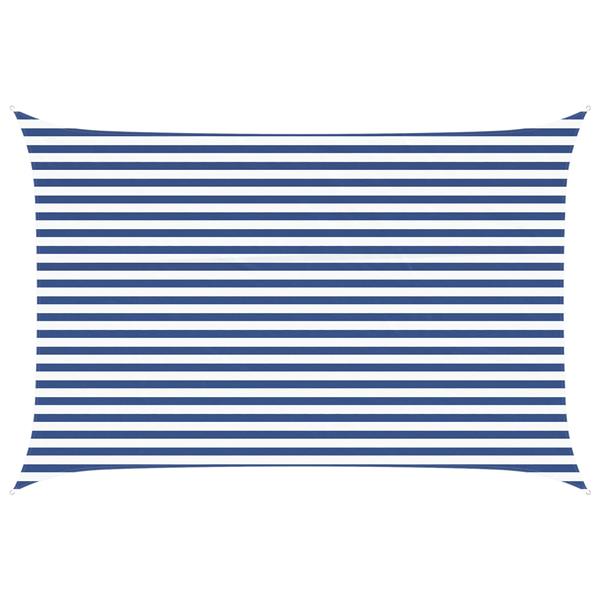 Grote foto vidaxl zonneschaduwzeil blauw en wit 4 5 x 3 m 100 polyester oxford tuin en terras overige tuin en terras
