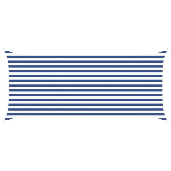 Grote foto vidaxl zonneschaduwzeil blauw en wit 4 5 x 2 m 100 polyester oxford tuin en terras overige tuin en terras