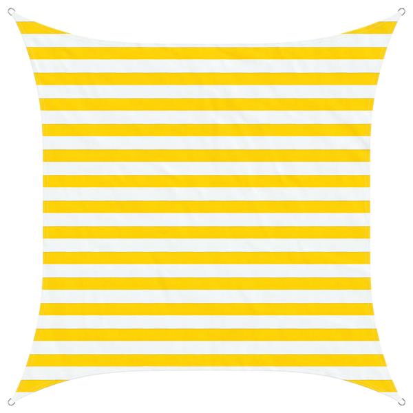 Grote foto vidaxl zonneschaduwzeil geel en wit 2 x 2 m 100 polyester oxford tuin en terras overige tuin en terras