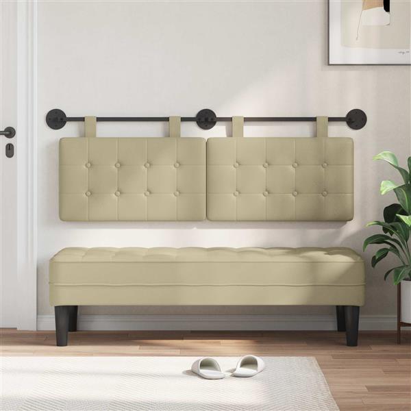 Grote foto vidaxl hangend hoofdbord nep leer antiek en kunst stoelen en banken