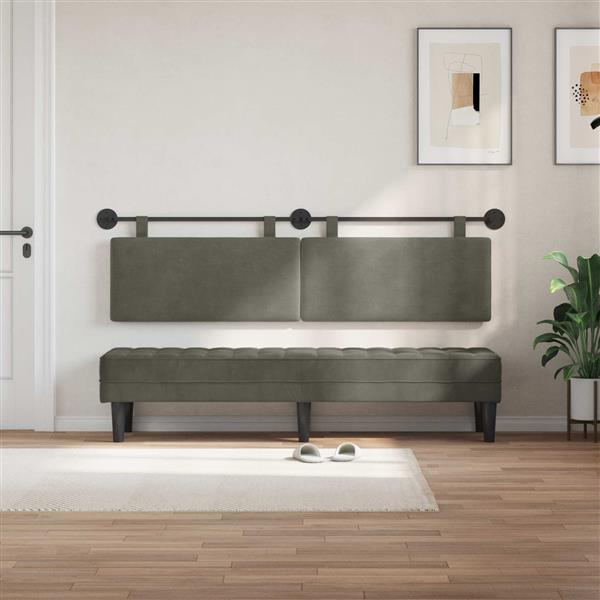 Grote foto vidaxl hangend hoofdbord katoen stof antiek en kunst stoelen en banken