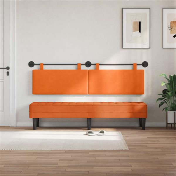 Grote foto vidaxl hangend hoofdbord katoen stof antiek en kunst stoelen en banken
