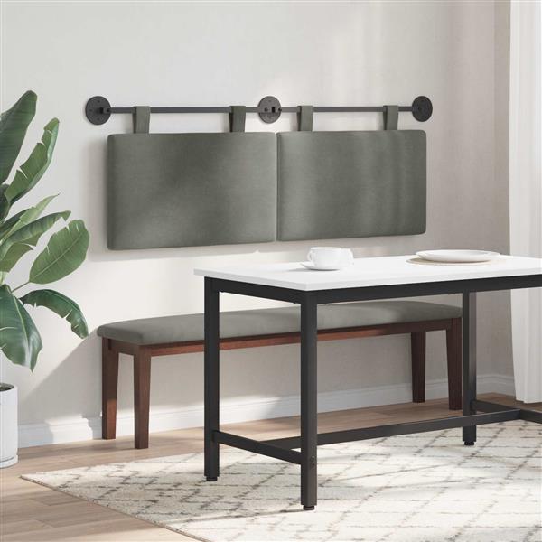 Grote foto vidaxl hangend hoofdbord katoen stof antiek en kunst stoelen en banken