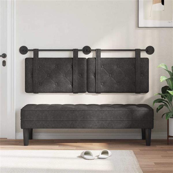 Grote foto vidaxl hangend hoofdbord antiek pu antiek en kunst stoelen en banken