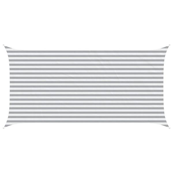 Grote foto vidaxl zonneschaduwzeil lichtgrijs en wit. 5 x 2 5 m tuin en terras overige tuin en terras