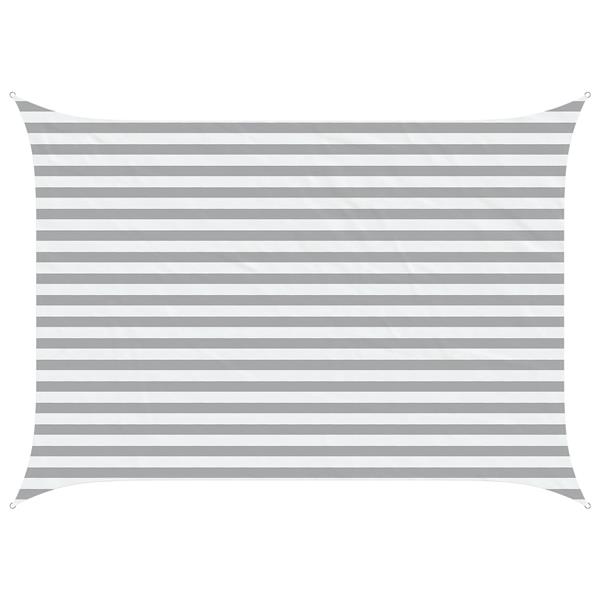 Grote foto vidaxl zonneschaduwzeil lichtgrijs en wit. 3 5 x 2 5 m tuin en terras overige tuin en terras