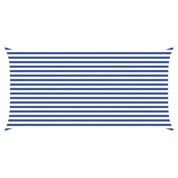 Grote foto vidaxl zonneschaduwzeil blauw en wit 5 x 2 5 m 100 polyester oxford tuin en terras overige tuin en terras