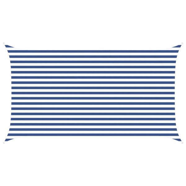 Grote foto vidaxl zonneschaduwzeil blauw en wit 4 5 x 2 5 m 100 polyester oxford tuin en terras overige tuin en terras