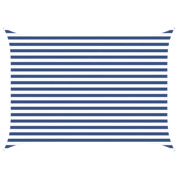 Grote foto vidaxl zonneschaduwzeil blauw en wit 3 5 x 2 5 m 100 polyester oxford tuin en terras overige tuin en terras