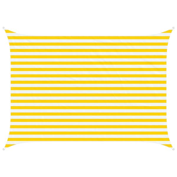Grote foto vidaxl zonneschaduwzeil geel en wit 3 5 x 2 5 m 100 polyester oxford tuin en terras overige tuin en terras