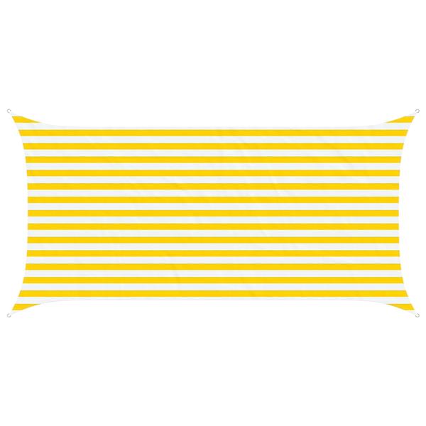 Grote foto vidaxl zonneschaduwzeil geel en wit 4 x 2 m 100 polyester oxford tuin en terras overige tuin en terras
