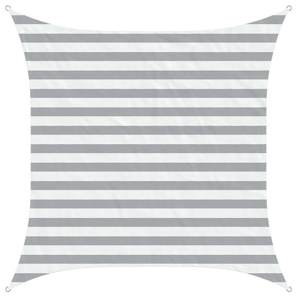 Grote foto vidaxl zonneschaduwzeil lichtgrijs en wit. 2 x 2 m tuin en terras overige tuin en terras