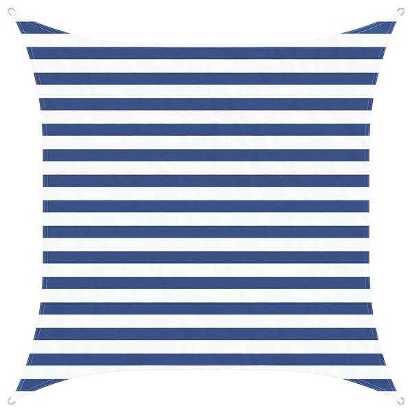 Grote foto vidaxl zonneschaduwzeil blauw en wit 2 x 2 m 100 polyester oxford tuin en terras overige tuin en terras