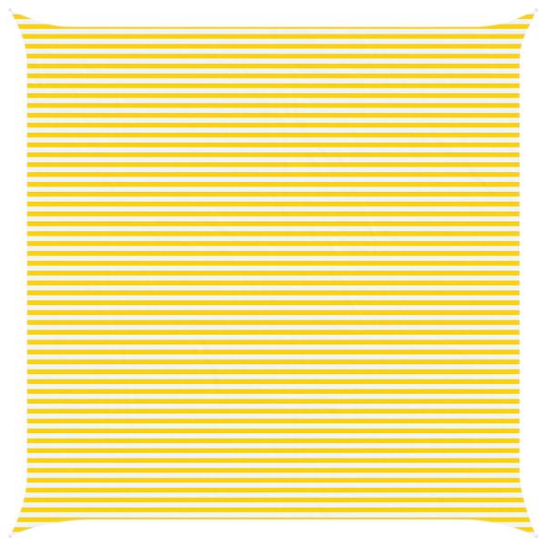 Grote foto vidaxl zonneschaduwzeil geel en wit 7 x 7 m 100 polyester oxford tuin en terras overige tuin en terras