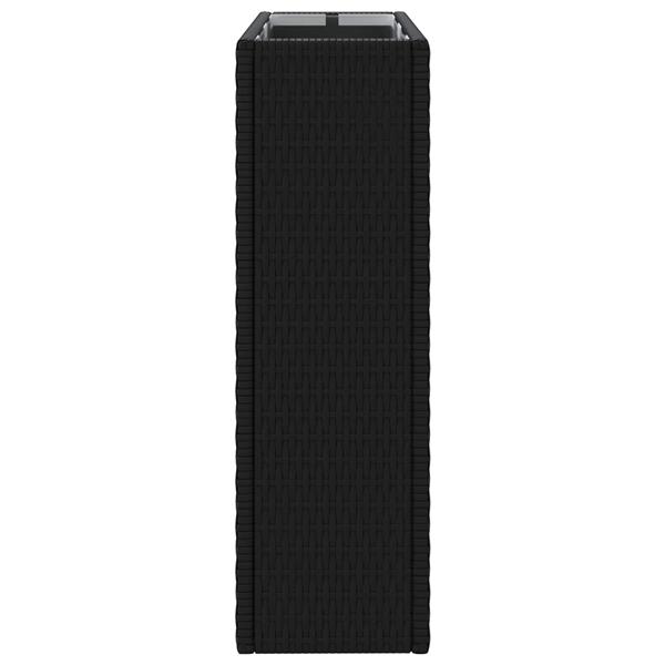 Grote foto vidaxl hoge plantenbak zwart 55 x 22 x 70 cm polyrattan tuin en terras overige tuin en terras