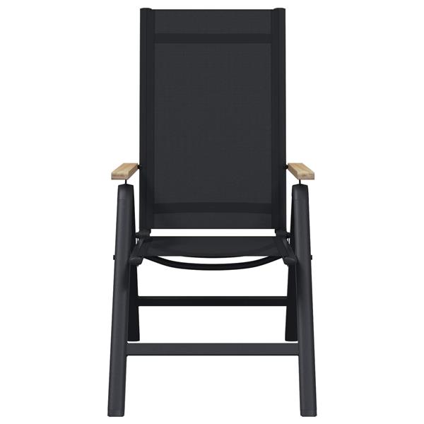 Grote foto vidaxl recliner tuinstoelen 2 pcs zwart 58 x 73 x 111 5 cm textileen tuin en terras tuinmeubelen