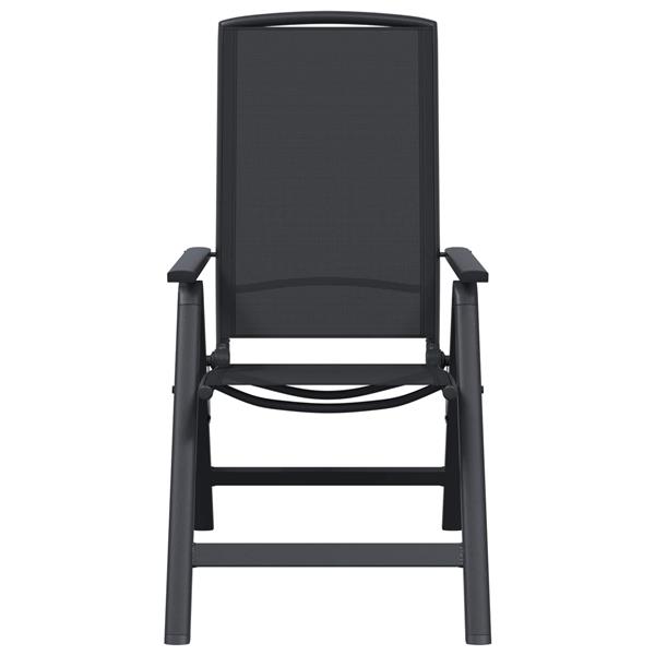 Grote foto vidaxl recliner tuinstoelen 2 pcs zwart 58 x 71 x 112 cm textileen tuin en terras tuinmeubelen