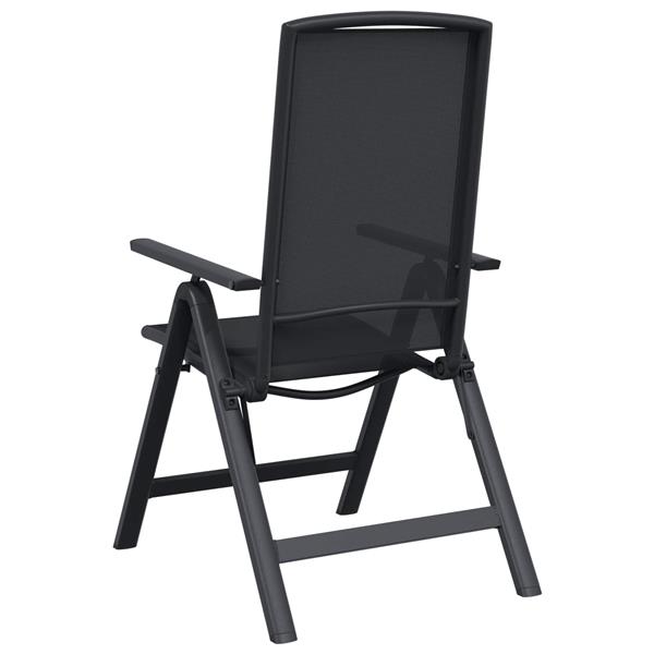 Grote foto vidaxl recliner tuinstoelen 2 pcs zwart 58 x 71 x 112 cm textileen tuin en terras tuinmeubelen