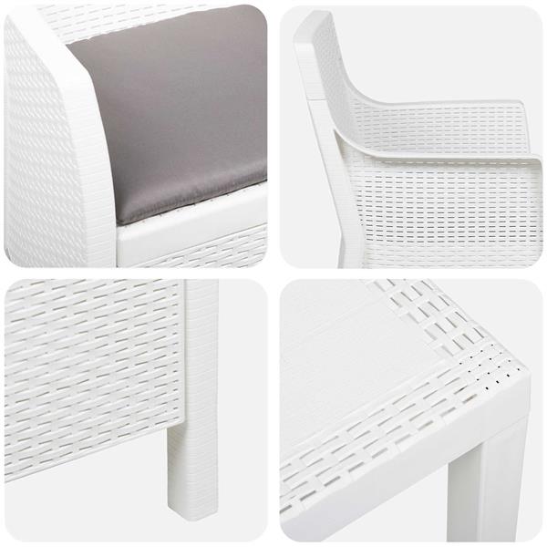 Grote foto vidaxl loungeset met kussen 3 pcs wit pp tuin en terras tuinmeubelen