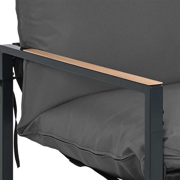 Grote foto vidaxl tuinbankenset zwart en anthraciet staal tuin en terras tuinmeubelen