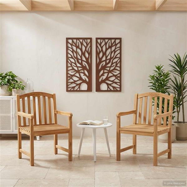 Grote foto vidaxl stoelen met rozenmotief 2 stuks naturel 58 x 60 x 90 cm tuin en terras tuinmeubelen