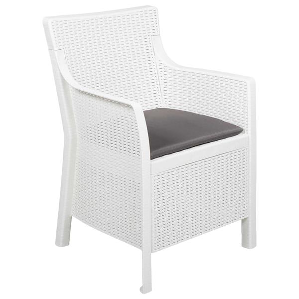 Grote foto vidaxl loungeset met kussen 3 pcs wit pp tuin en terras tuinmeubelen