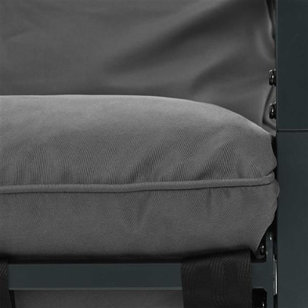 Grote foto vidaxl tuinbankenset zwart en anthraciet staal tuin en terras tuinmeubelen