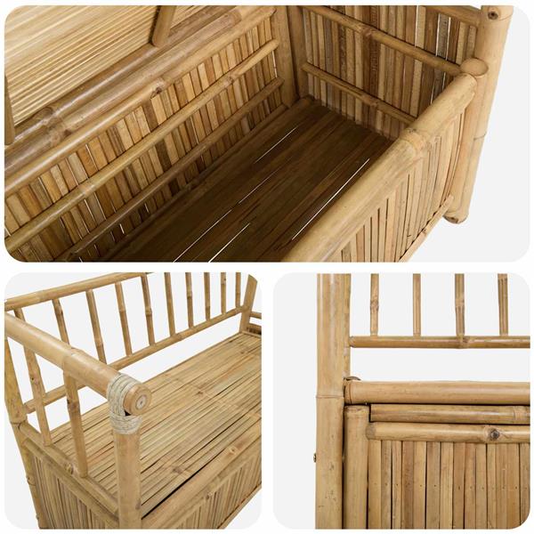 Grote foto vidaxl tuinkast bank naturel 110 x 47 x 80 cm bamboe tuin en terras tuinmeubelen