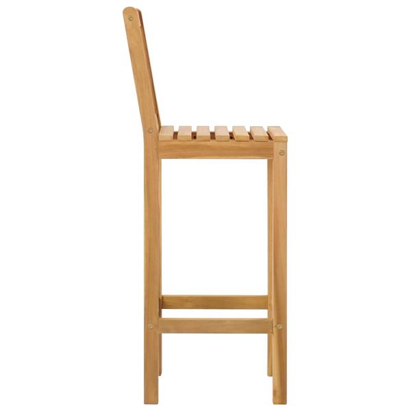 Grote foto vidaxl barkruk 2 pcs onbehandeld 35 x 45 x 110 cm massief teakhout tuin en terras tuinmeubelen