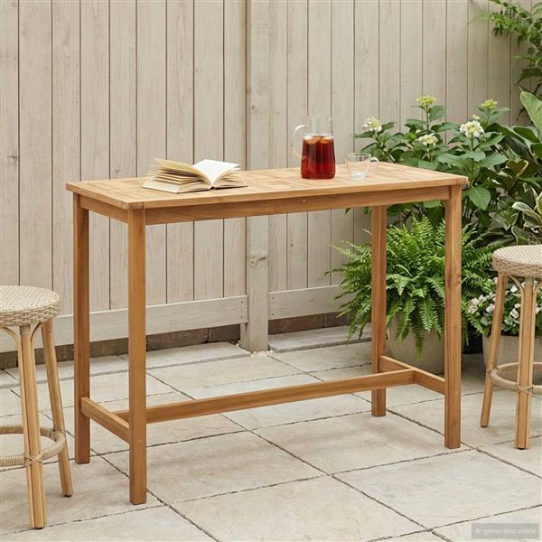 Grote foto vidaxl bartafel naturel 150 x 75 x 105 cm massief teakhout tuin en terras tuinmeubelen