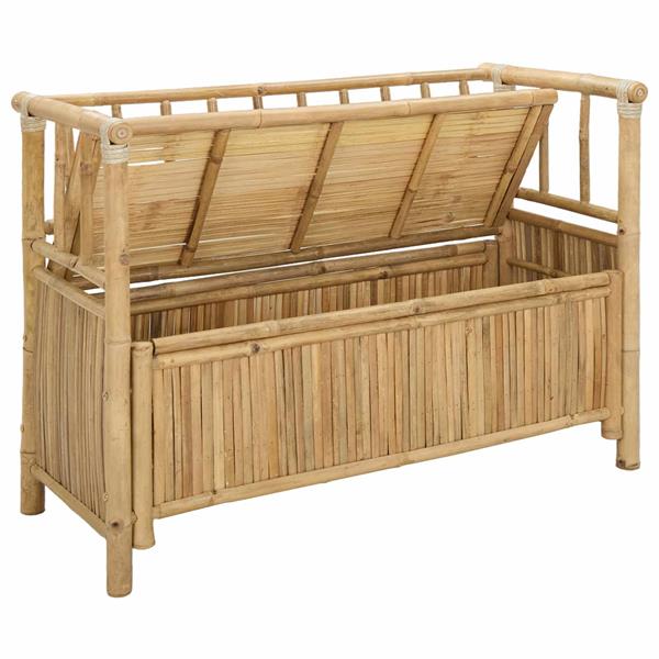 Grote foto vidaxl tuinkast bank naturel 110 x 47 x 80 cm bamboe tuin en terras tuinmeubelen