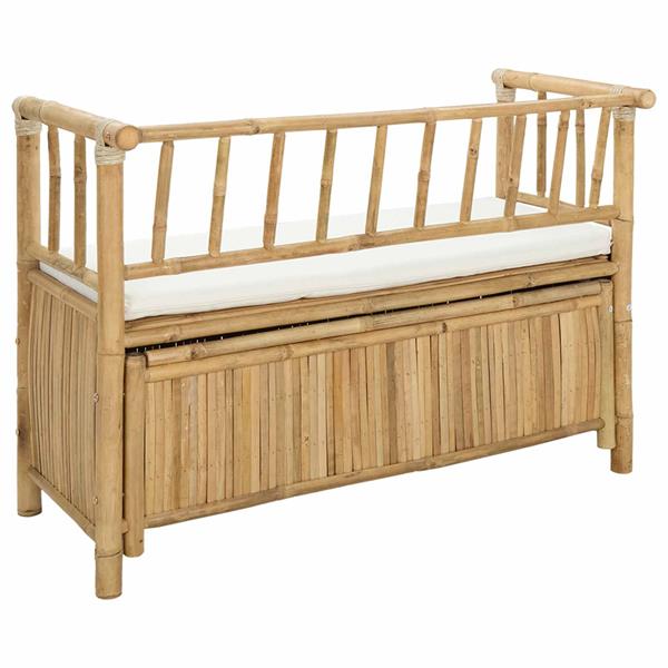 Grote foto vidaxl tuinkast bank naturel 110 x 47 x 80 cm bamboe tuin en terras tuinmeubelen
